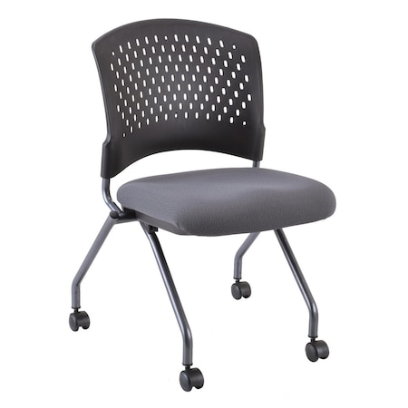 Officesource Perch Collection Armless Nesting Chair with Casters, Titanium Frame OSSN6952FGR
